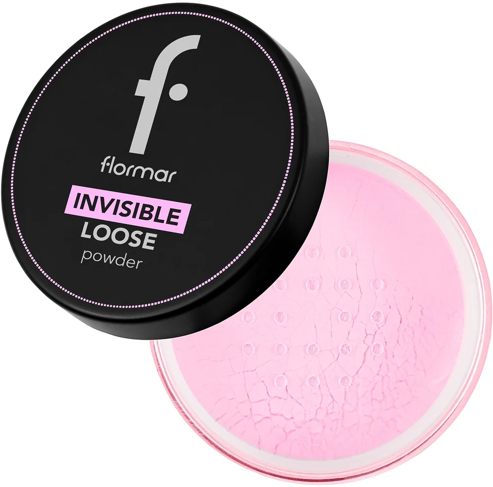 Рассыпчатая пудра Flormar Invisible Loose Powder полуматовая фиксирующая, 15 г, оттенок 004 - Lilac Pop