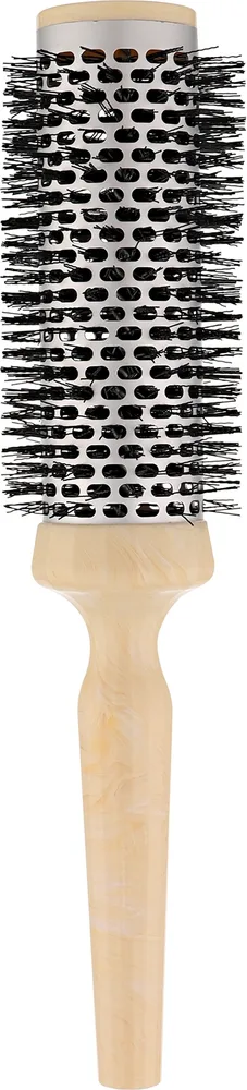 Щётка для волос термическая Janeke Round Thermal Spiral Brush для укладки феном с бежевой ручкой, D65 мм