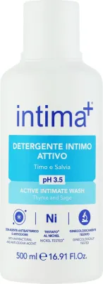 Intima+ Attivo pH 3.5 пенка для интимной гигиены 500 мл, средство с тимьяном и шалфеем