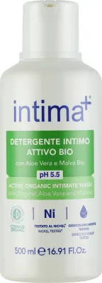 Intima+ средство для интимной гигиены с алоэ Intimate Cleanser pH 5.5 500 мл, гель для интимной гигиены для всей семьи с мальвой