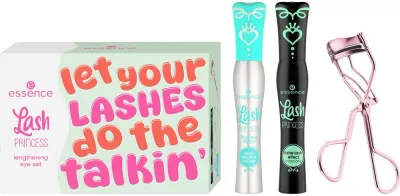 Набор для макияжа глаз Essence Lash Princess праймер тушь для ресниц и керлер для ресниц