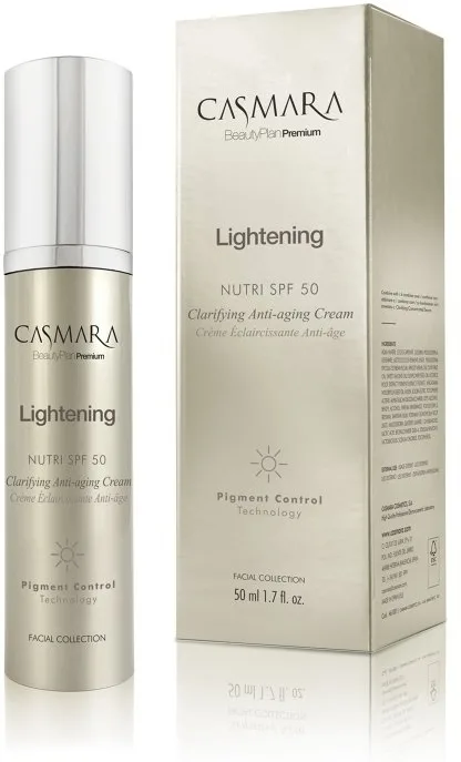Casmara Lightening Nutri крем для лица антивозрастной осветляющий SPF50 50 мл, крем от пигментных пятен с защитой от солнца