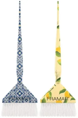 Набор кистей для окрашивания волос Framar Root Repair Brush Set Limoncello для корней, 2 шт