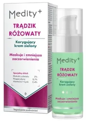 AVA Laboratorium Korygujący krem zielony na trądzik różowaty - Корректирующий крем для лица AVA Medity+ зелёный, при розацеа, 30 мл