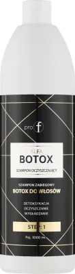 Шампунь очищающий Pro-F Professional Alfa Botox Step 1 перед разглаживающей процедурой, с экстрактом коры хинного дерева, 1000 мл
