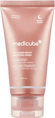 Коллагеновая ночная маска-плёнка для лица Medicube Collagen Night Wrapping с гиалуроновой кислотой и церамидами, 75 мл