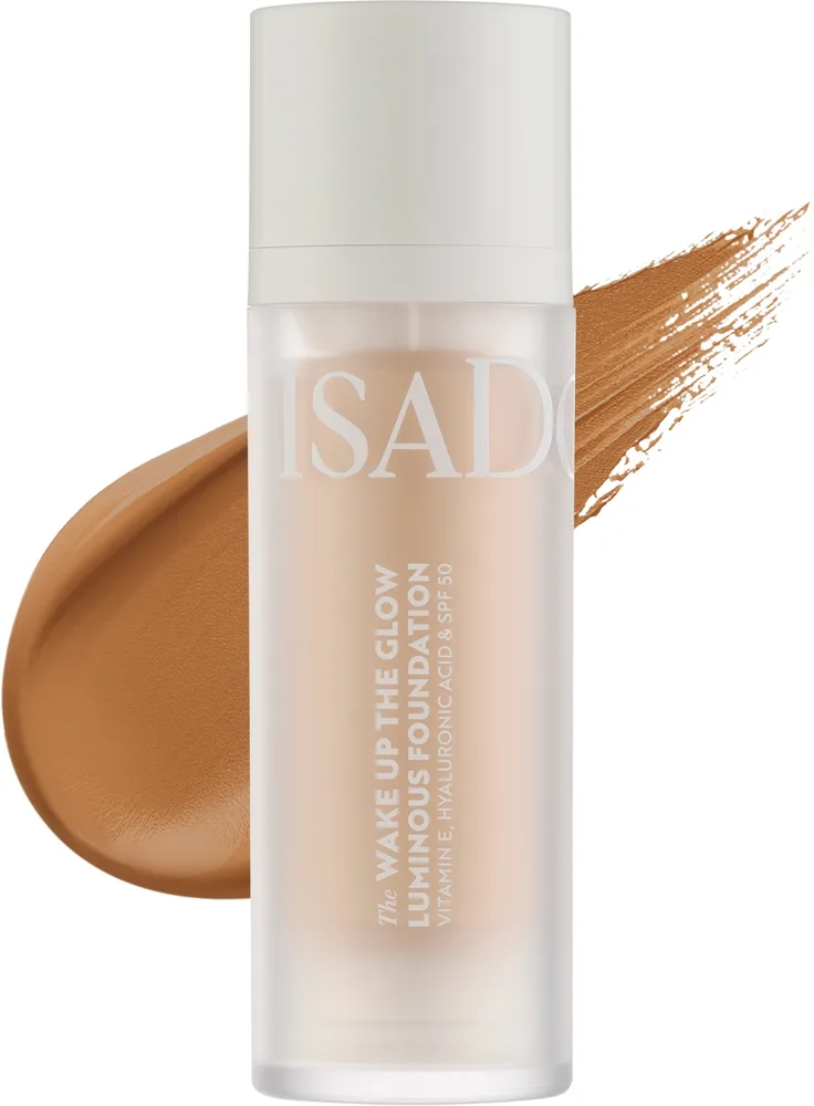 Тональный флюид IsaDora The Wake Up the Glow Luminous Foundation сияющий SPF 50, 30 мл, оттенок 5W - Warm