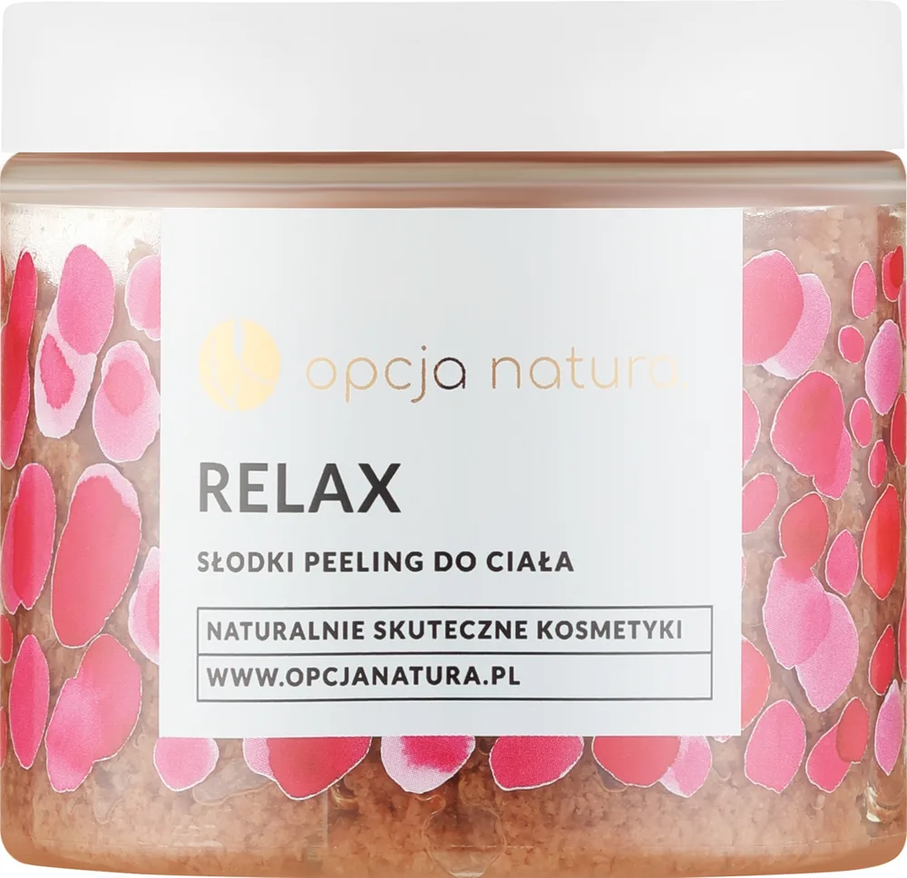 Opcja Natura скраб для тела сладкий Relax 200 мл, солевой скраб с английской солью и маслом сливы, скраб и соль для ванны