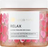 Opcja Natura скраб для тела сладкий Relax 200 мл, солевой скраб с английской солью и маслом сливы, скраб и соль для ванны — фото 1