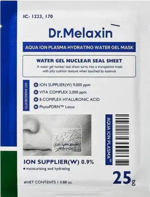 Увлажняющая тканевая маска для лица Dr.Melaxin Aqua Ion Plasma Water Gel Mask с гиалуроновой кислотой и PDRN, 25 г