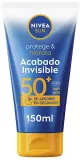 Увлажняющий солнцезащитный лосьон для тела NIVEA Sun Protects & Moisturizes Invisible Finish SPF50+, 150 мл — фото 1