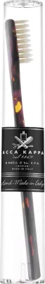 Зубная щётка Acca Kappa Medium Pure White Bristle Toothbrush с ручкой из ацетата, коричневая, 1 шт