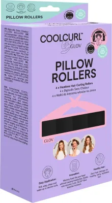 Бигуди Glov CoolCurl Pillow Rollers, для локонов и волн без нагрева, чёрные, 4 шт