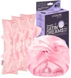 Набор для укладки локонов Glov CoolCurl Sweet Satin Dreams ленты-бигуди 3 шт и атласная шапочка розового — фото 1