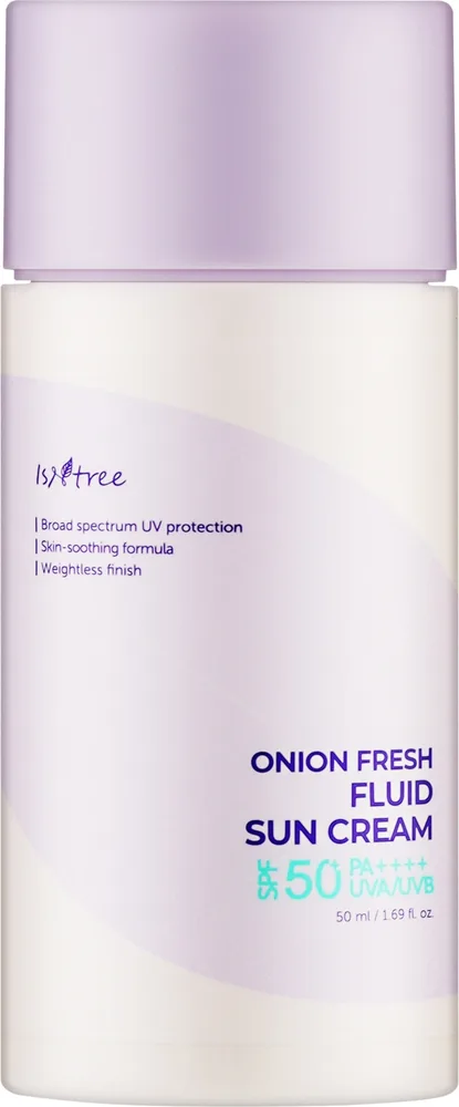 Флюид для лица IsNtree Onion Fresh Fluid Sun Cream солнцезащитный, SPF 50 PA++++, для проблемной кожи, 50 мл