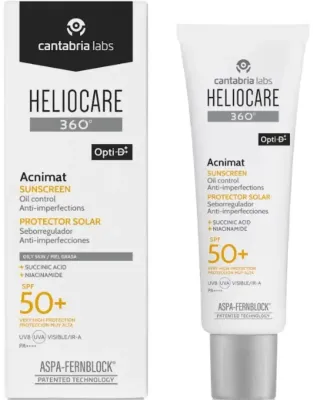 Крем для лица Cantabria Labs Heliocare 360 Acnimat Sunscreen Protector Solar SPF50 солнцезащитный, 50 мл