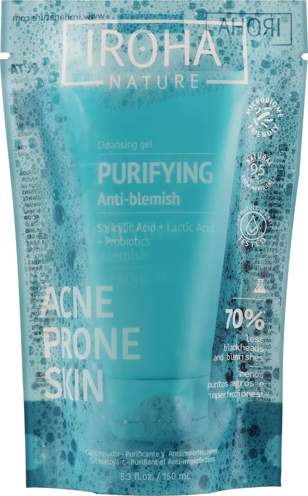 Гель для умывания Iroha Nature Acne Prone Skin Purifying Anti-Blemish Cleansing Gel с салициловой кислотой, для проблемной кожи, 150 мл