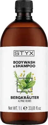Шампунь и гель для душа Styx Naturcosmetic Alpine Herbs 3 в 1, 1000 мл