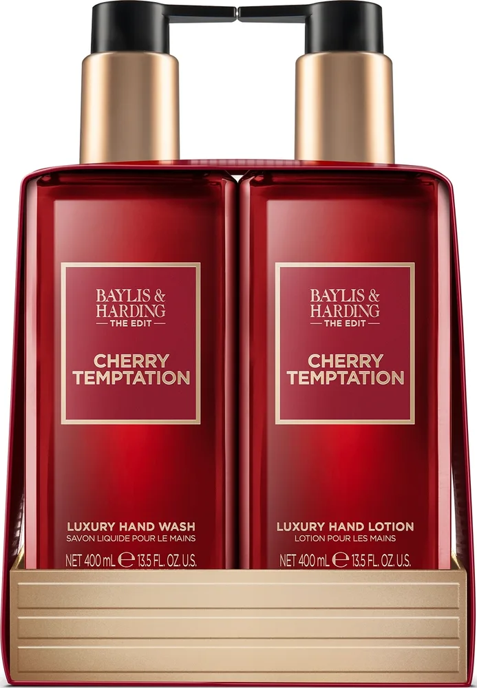 Baylis & Harding Baylis & Harding The Edit Cherry Temptation Luxury Hand Lotion - Лосьон для рук Baylis and Harding The Edit Cherry Temptation Luxury Hand Lotion, быстро впитывается, 2 флакона по 400 мл