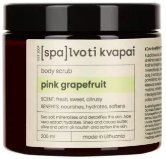 Spalvoti Kvapai Spalvoti Kvapai Body Scrub - Скраб для тела с морской солью Pink Grapefruit 200 мл