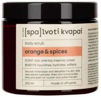 Spalvoti Kvapai Spalvoti Kvapai Body Scrub - Пилинг для тела с морской солью Orange & Spices 200 мл