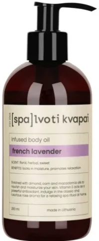 Масло для тела Spalvoti Kvapai French Lavender с ароматом лаванды питательное с миндалём и макадамией