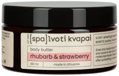 Масло-баттер для тела Spalvoti Kvapai Rhubarb & Strawberry питательное с маслами какао и ши