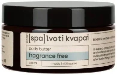 Масло-баттер для тела Spalvoti Kvapai Fragrance Free с нейтральным ароматом питательное