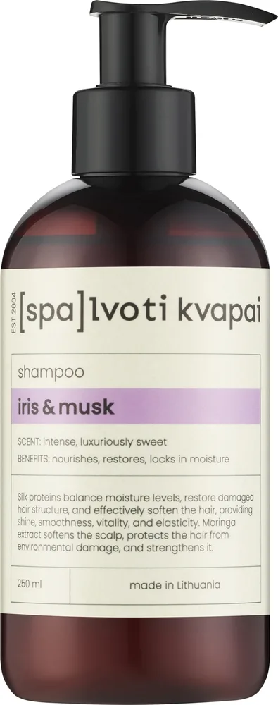 Шампунь Spalvoti Kvapai Iris & Musk питательный с алоэ вера, 250 мл