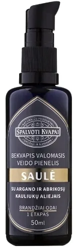 Spalvoti Kvapai SAULE очищающее молочко без отдушки с маслами арганы абрикоса и розовой водой 50 мл
