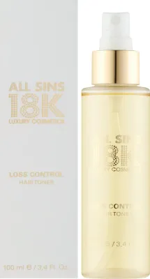 Тоник против выпадения волос All Sins 18K Loss Control Hair Toner, несмываемый, для ежедневного применения, 100 мл