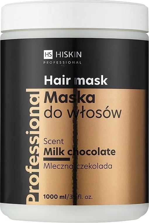 Питательная маска для волос HiSkin, масло какао, подсолнечное масло, инулин, витамин E, аромат шоколада, 1000 мл