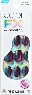 Набор накладных ногтей Kiss ImPRESS Color FX Before Hours самоклеящиеся, округлые, 30 шт