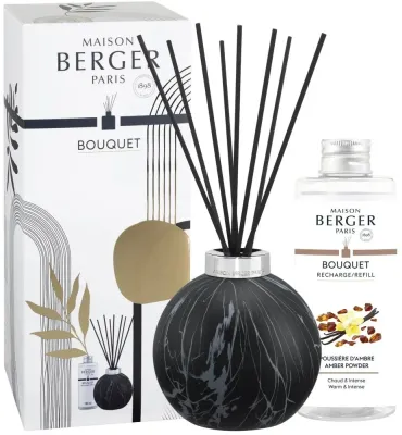 Набор Maison Berger аромадиффузор Marbrure Black и наполнитель Amber Powder 180 мл