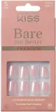 Накладные ногти Kiss Bare-But-Better Premium с клеем, гелевые, бежевые, короткие, 30 шт — фото 1