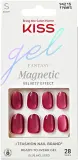Накладные ногти Kiss Gel Fantasy Magnetic Set Us Free с клеем, красные магнитные, короткие овальные, 28 шт — фото 1