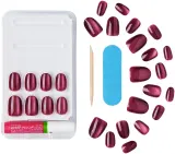 Накладные ногти Kiss Gel Fantasy Magnetic Set Us Free с клеем, красные магнитные, короткие овальные, 28 шт — фото 3