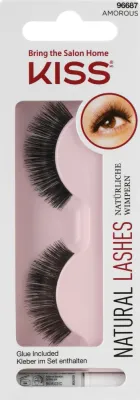Накладные ресницы Kiss False Lash Amorous из синтетических волокон, с клеем в комплекте, 2 шт