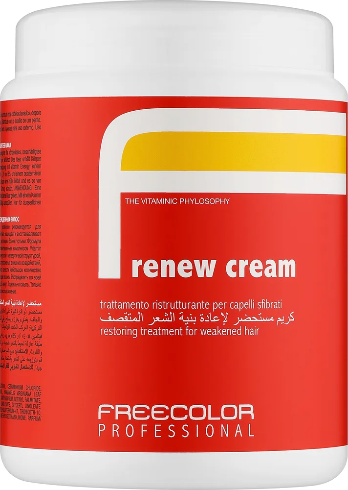 Маска для волос Oyster Cosmetics Freecolor Renew Cream восстанавливающая, для сухих и повреждённых волос, 1000 мл