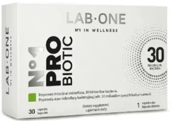БАД пробиотик Lab One Probiotic для пищеварительной системы, 10 штаммов, 30 шт