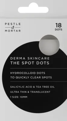 Гидроколлоидные патчи от прыщей Pestle & Mortar Essentials The Spot Dots с салициловой кислотой и чайным деревом