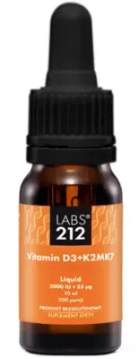 БАД витамин D3 и K2 Labs212 Vitamin D3 + K2MK7 в каплях, 2000 МЕ, 10 мл