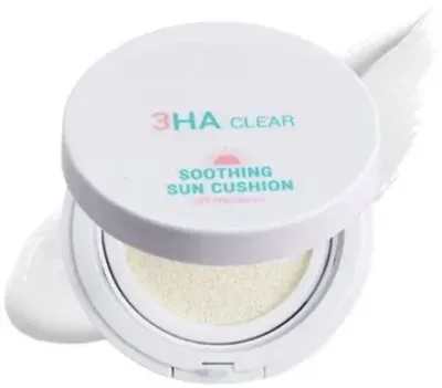 Кушон солнцезащитный Esfolio 3HA Clear Soothing Sun Cushion для лица, SPF50+ PA+++, 15 г, оттенок White