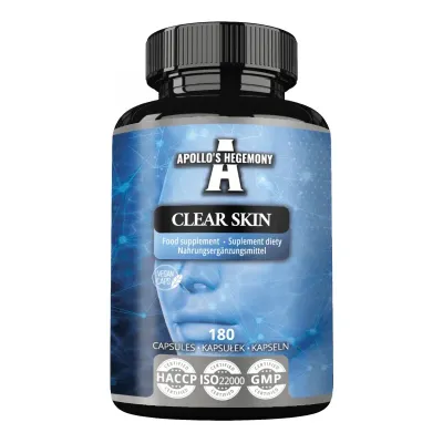 БАД Apollo's Hegemony Clear Skin для здоровой кожи с витамином B5 и ацетил-L-карнитином, 180 шт