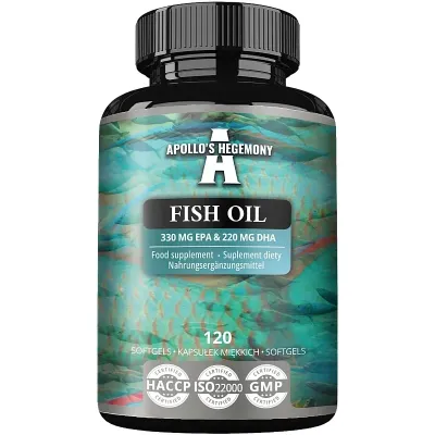 БАД рыбий жир Apollo's Hegemony Fish Oil в капсулах, 1000 мг, омега-3 EPA и DHA, 60 шт