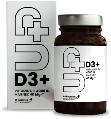 БАД Витамин D + магний в капсулах UP Health Pharma D3+, 60 шт