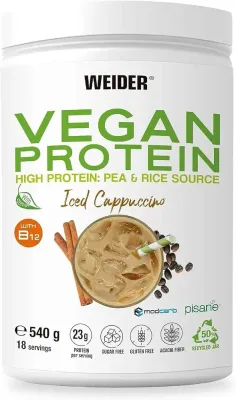 Протеин Weider Vegan Protein Iced Cappuccino со вкусом капучино со льдом, 540 г