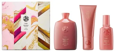 Oribe Bright Blonde Spring Essentials Set набор для светлых волос: шампунь 250 мл + кондиционер 200 мл + сыворотка 100 мл, против желтизны, с фиолетовым пигментом