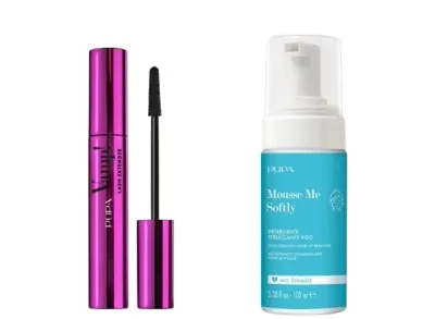 Набор Pupa Vamp! Lash Extender тушь для ресниц оттенок 112 Extra Black 14 мл мусс для умывания 100 мл и косметичка