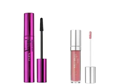 Набор Pupa Vamp! Lash Extender тушь для ресниц оттенок 112 Extra Black 14 мл блеск для губ 5 мл и косметичка